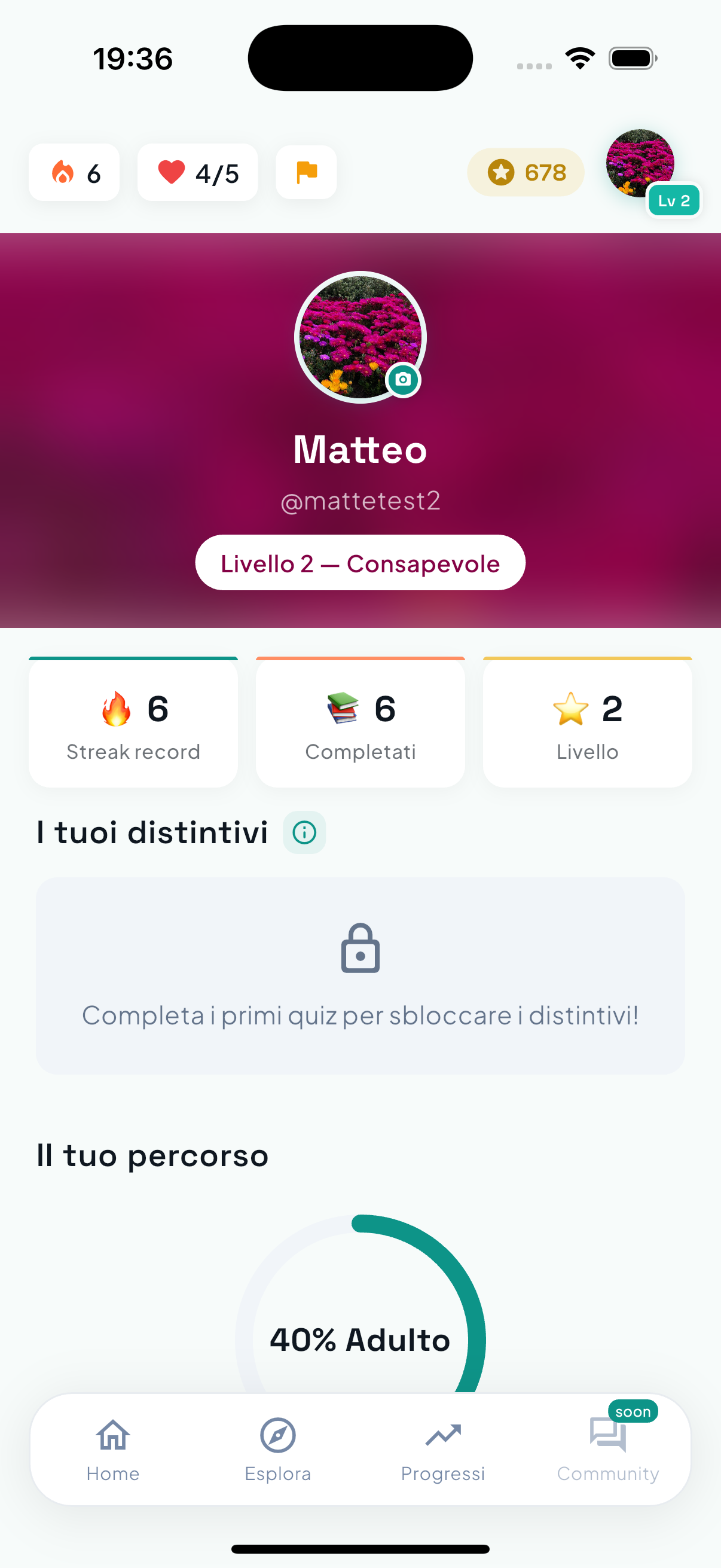 Profilo e badge di beAdults